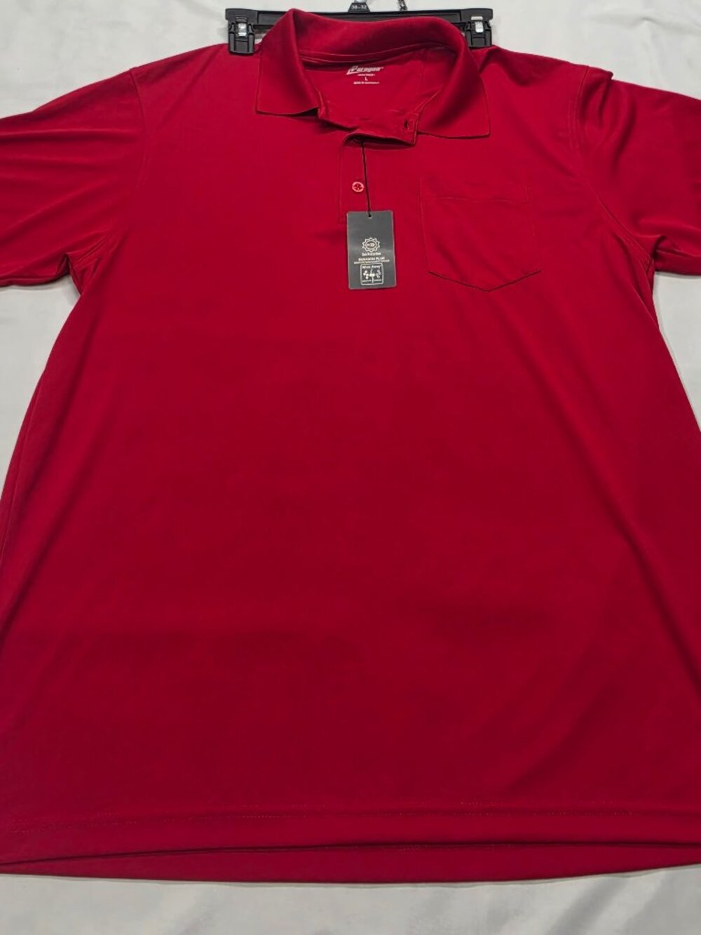 NWT Paragon Snag Proof Red Polo Shirt Adult Large UPF 30+ Moisture Wicking